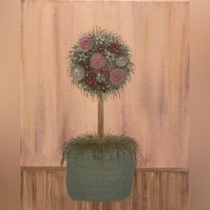 Floral Topiary Canvas Art in Blue and Purple